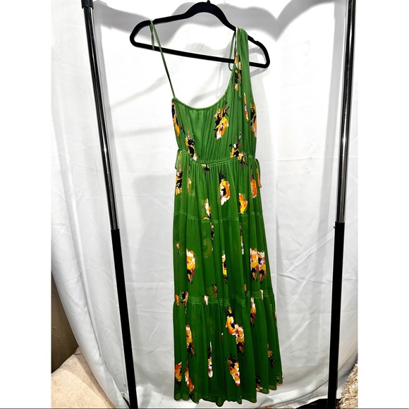 A.L.C Tenley Midi Dress Cactus & Saffron Print Size 8 - Picture 3 of 8